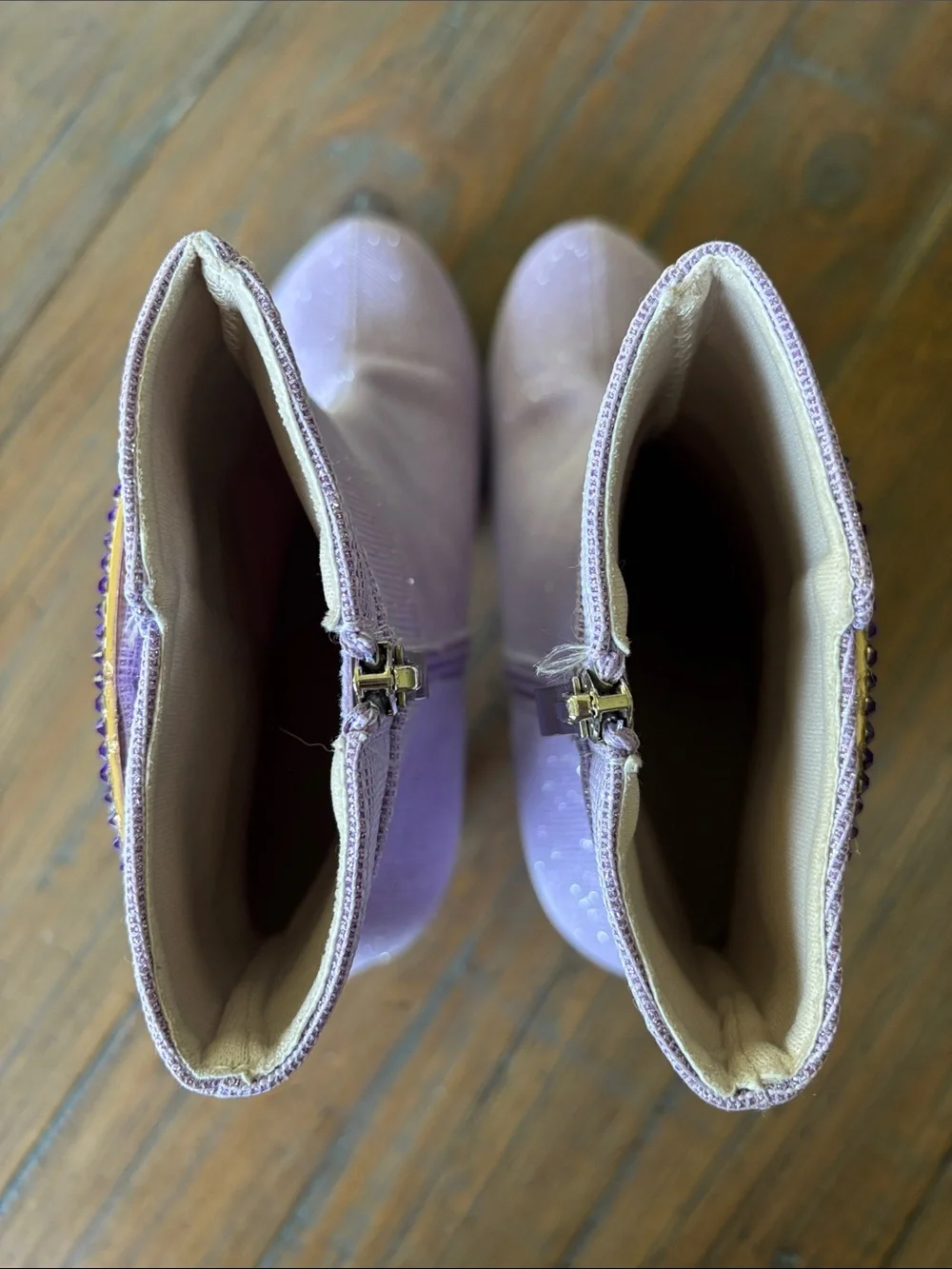 Light purple size 38 soarkle heeled ankle boots